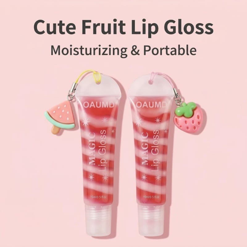 Fantasia Tubo Macio Fruta Sabor Brilho Labial Espelho Água Luz Duddy Lábios Puro Desejo Hidratante Natural Óleo