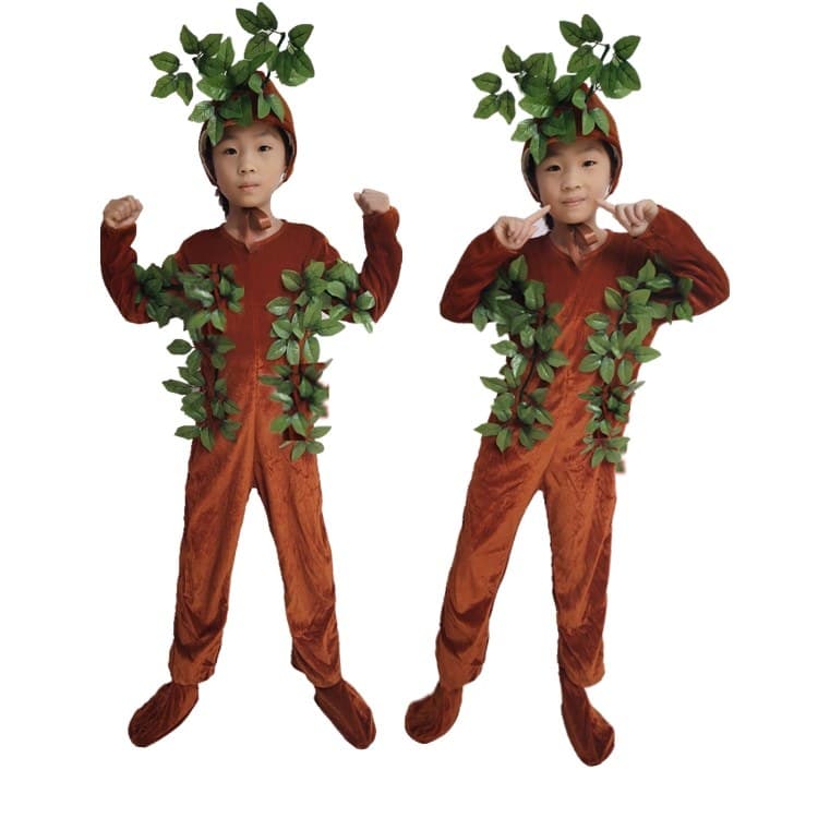 Fantasia de dança infantil, fantasia de grama pequena, fantasia de planta, árvore grande, fantasia de performance de árv