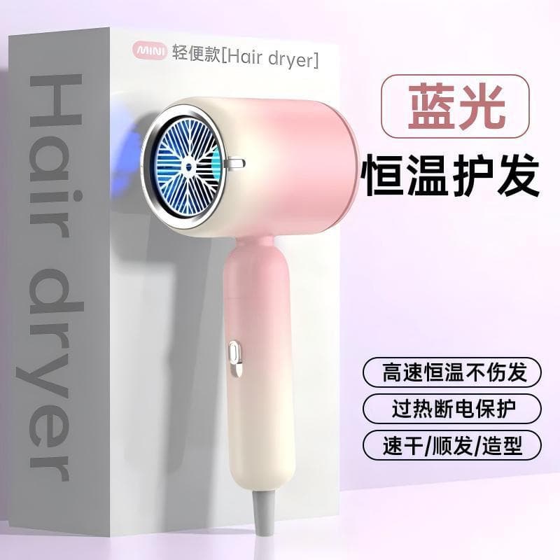 Secador de cabelo dobrável portátil para viagem doméstica, dormitório termostático, cuidados com o cabelo, secador de ca