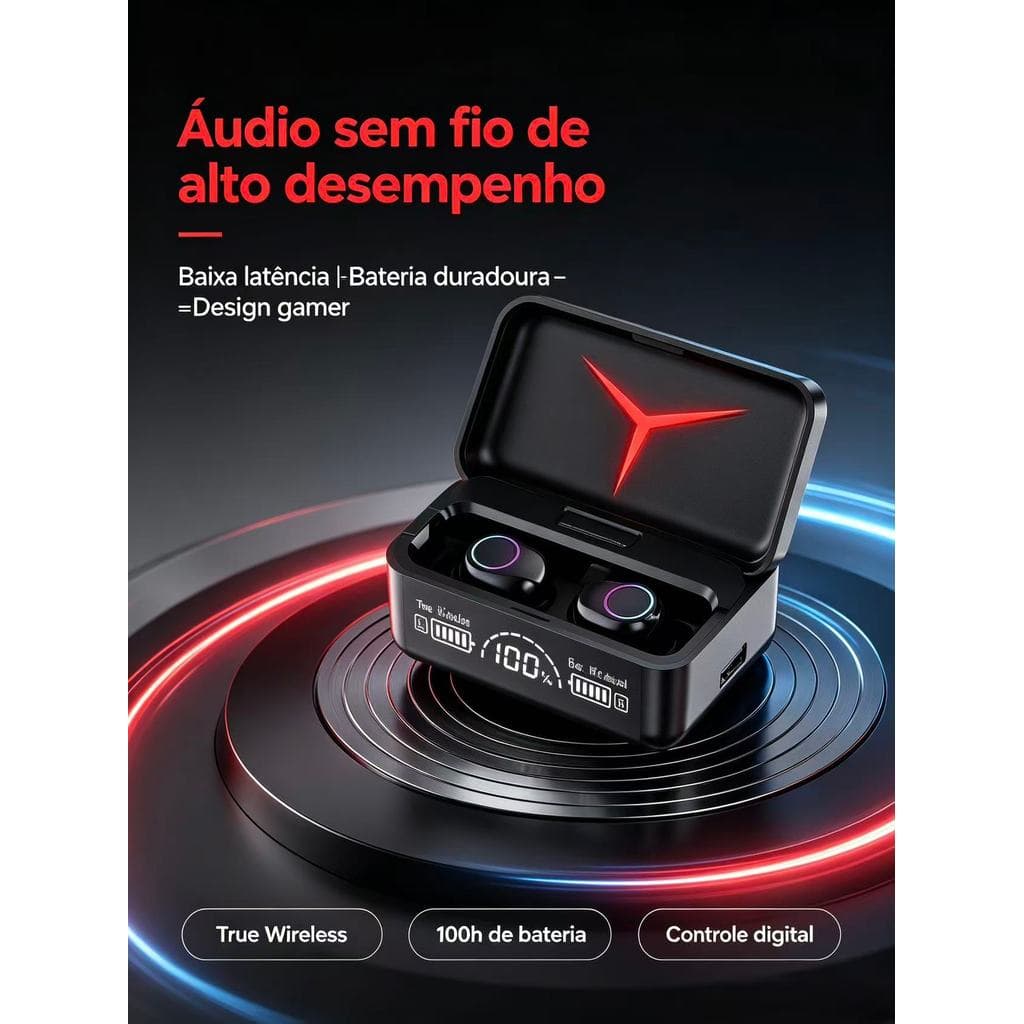 Fone De Ouvido Sem Fio Bluetooth 5.3 Hifi Stereo M90 Pro Gamer Esportivo Touch Case marisa