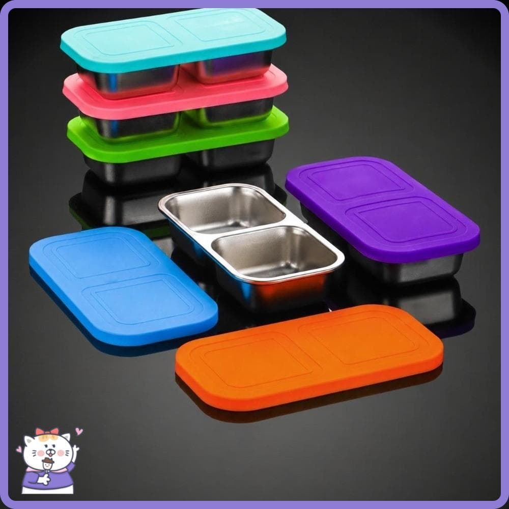 Caixa De Armazenamento De Alimentos , Recipientes De Lanche De Aço Inoxidável 304 Com Capacidade De 300 ML , Sal
