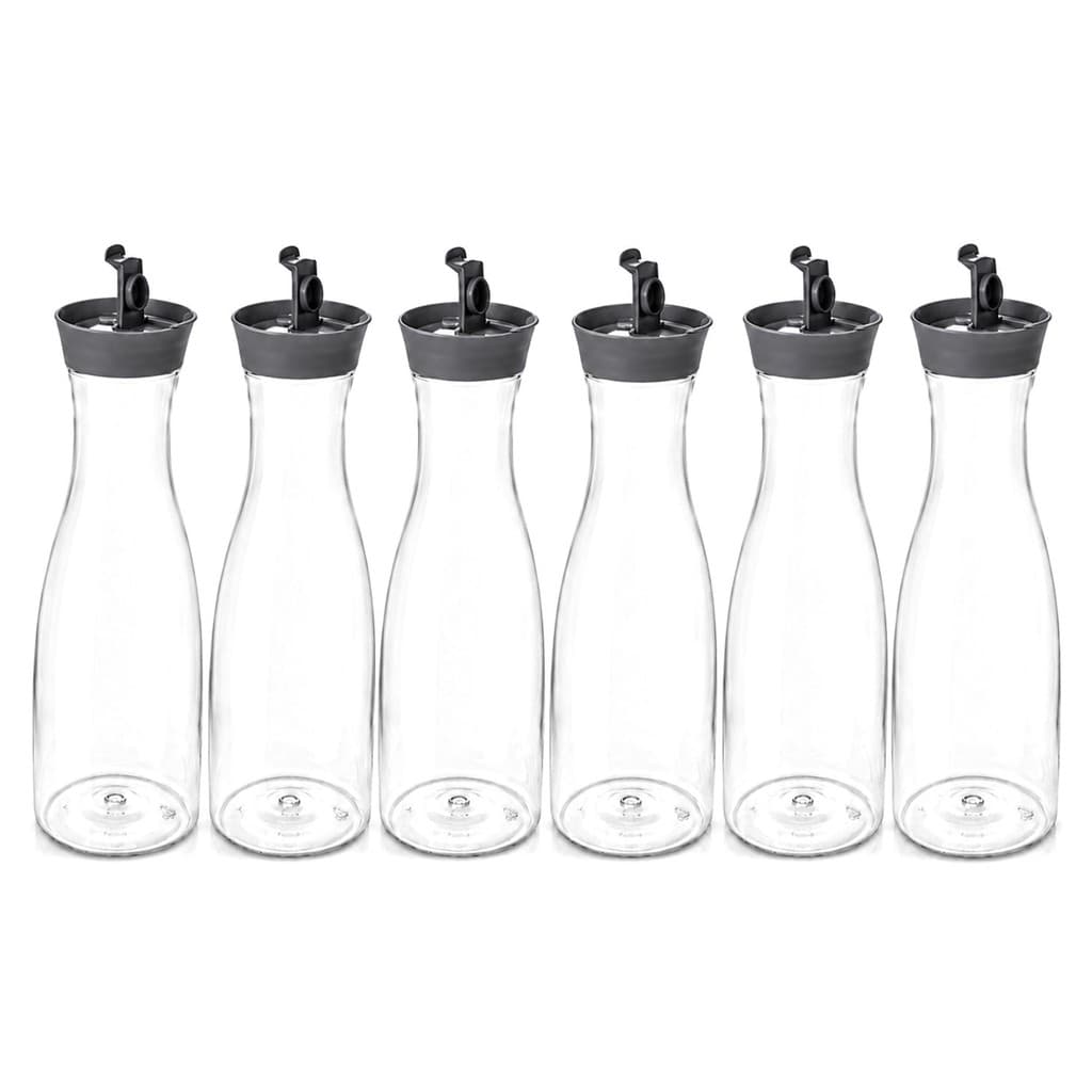 Garrafas New York Kit 6 Unidades 1,8 Litros Cinza Jarra Com Tampa Para Água E Suco Geladeira