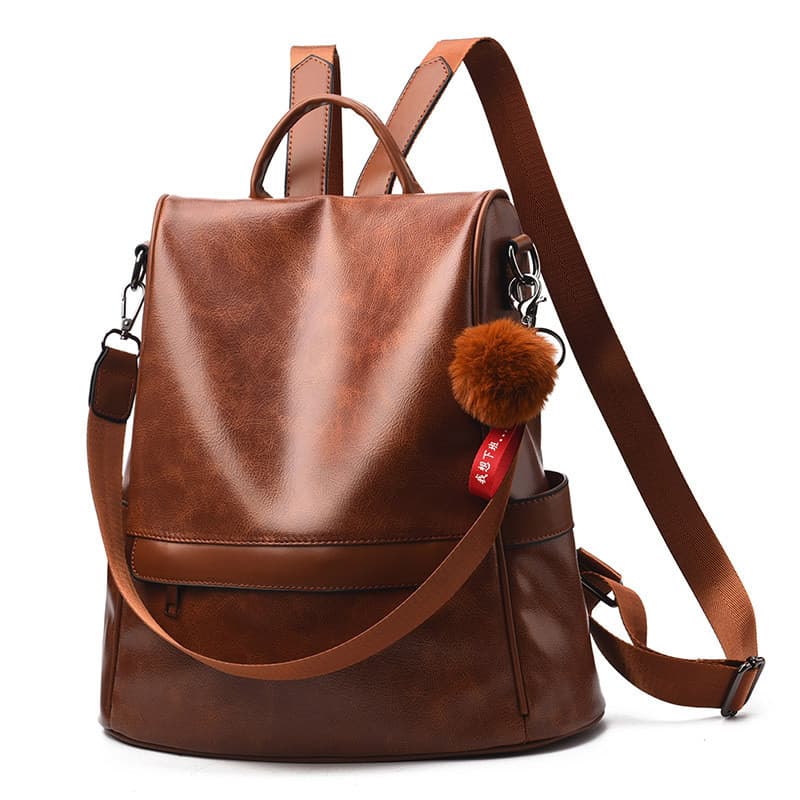 Mochila casual de grande capacidade em couro macio, estilo coreano e nova moda.