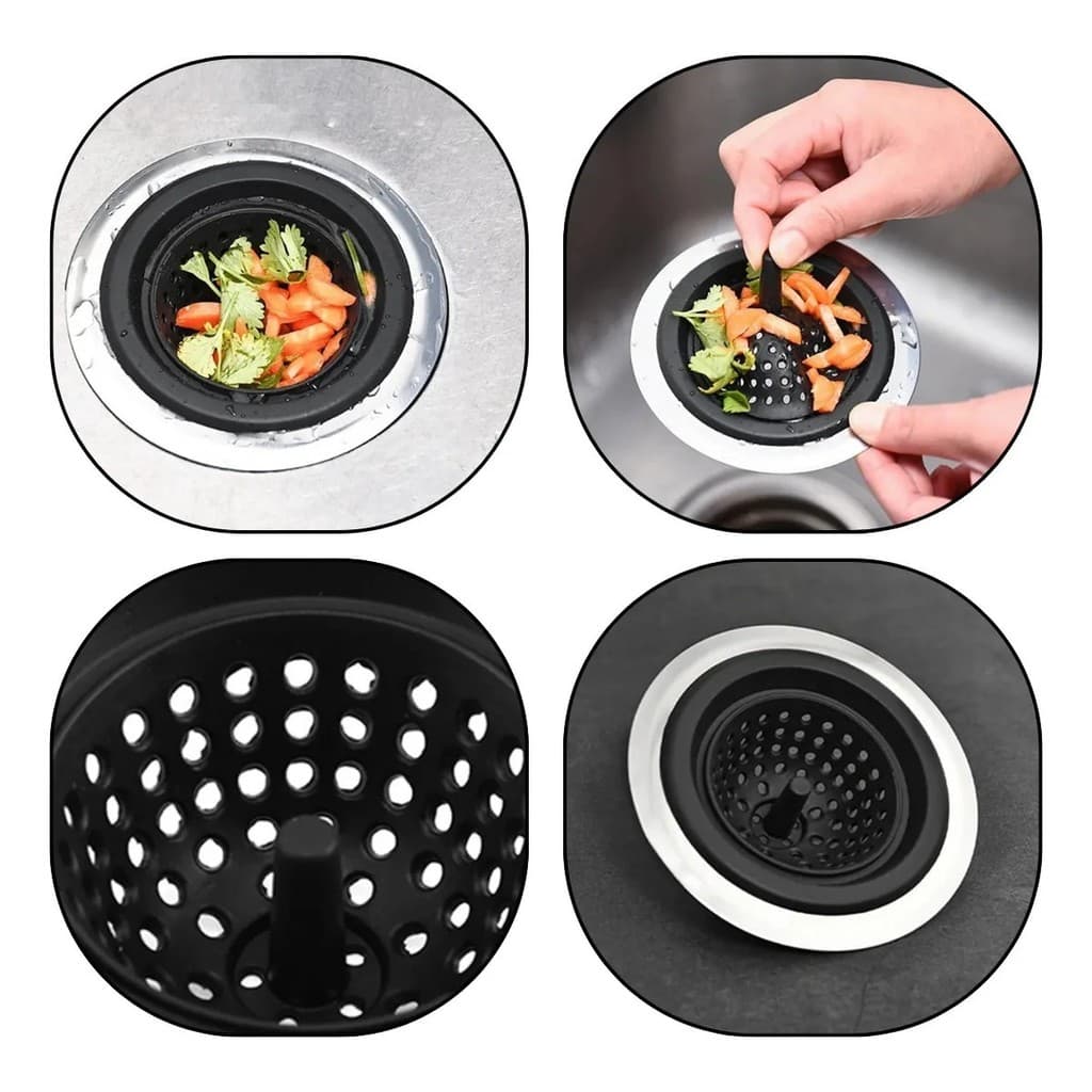 Ralo para Pia 11cm em Inox e Silicone Nix House
