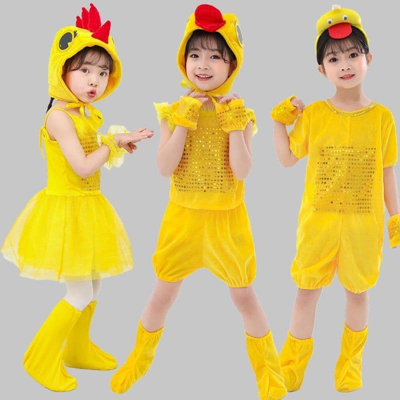 Fantasia de pato infantil, fantasia de dança animal para crianças, pato amarelo, vem em pato, fantasia de animal de dese