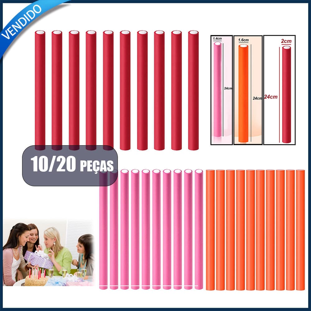10/20 Peças Modeladores De Cachos De Cabelo Flexíveis Espuma Macia Bendy Twist Curls(14/16/20mm)