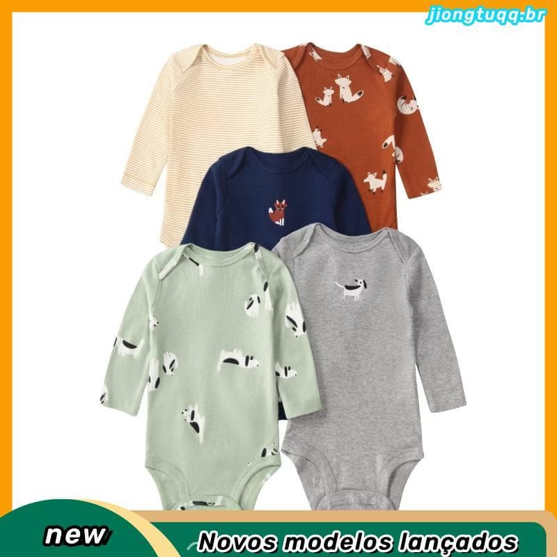 Lucky baby/kit5 body bebê menino/enxoval bebe menino/ body manga longa bebe
