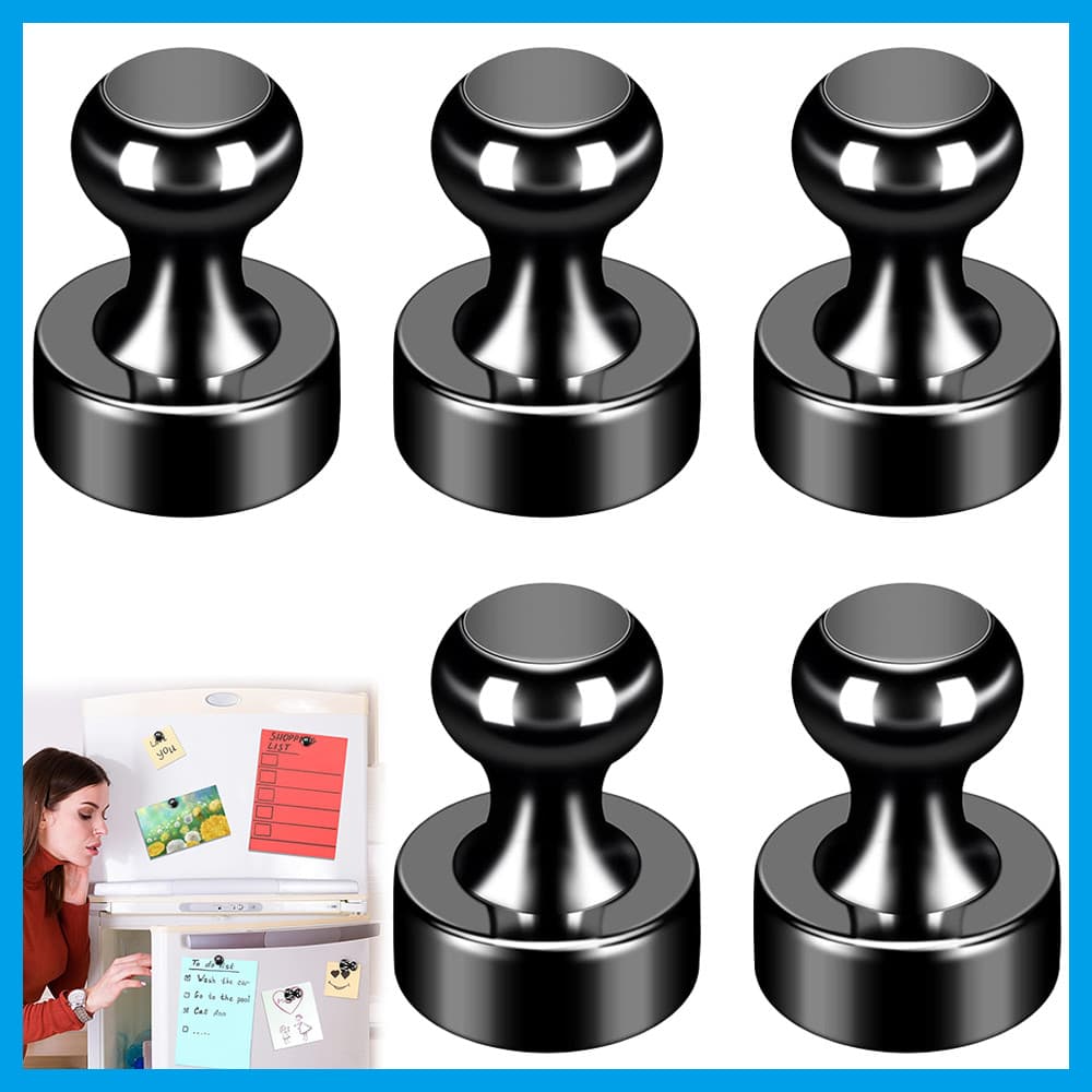 5 peças pushpin magnético 1.6x1.2cm preto forte adsorção magnética prego escritório casa titular ímã pushpin