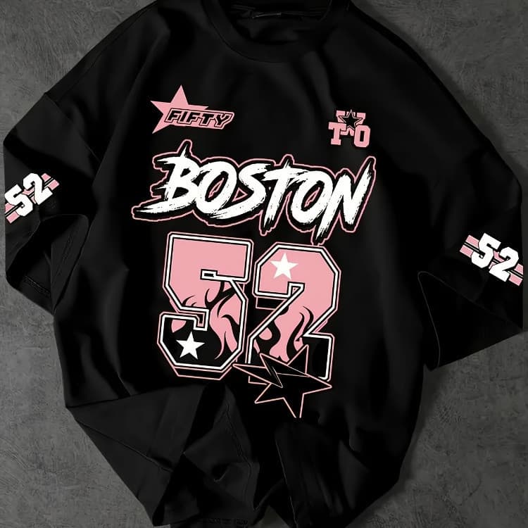Camisetas  Unissex Algodão Confortave Boston 52 Moda Gringa Casual Streetwear