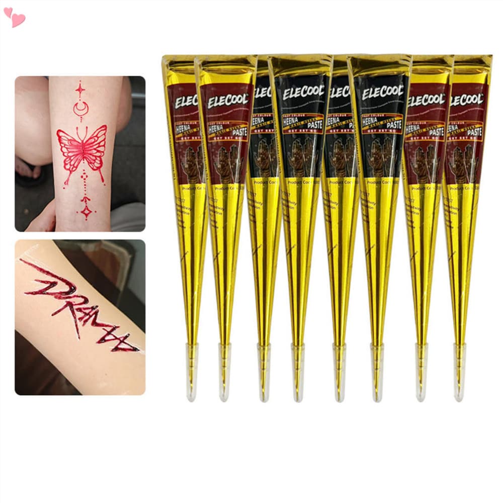 Cones De Pasta De Tatuagem Semipermanente , Pintura Artística DIY Do Corpo Da Índia Para Mulheres , Homens , Crianças ,