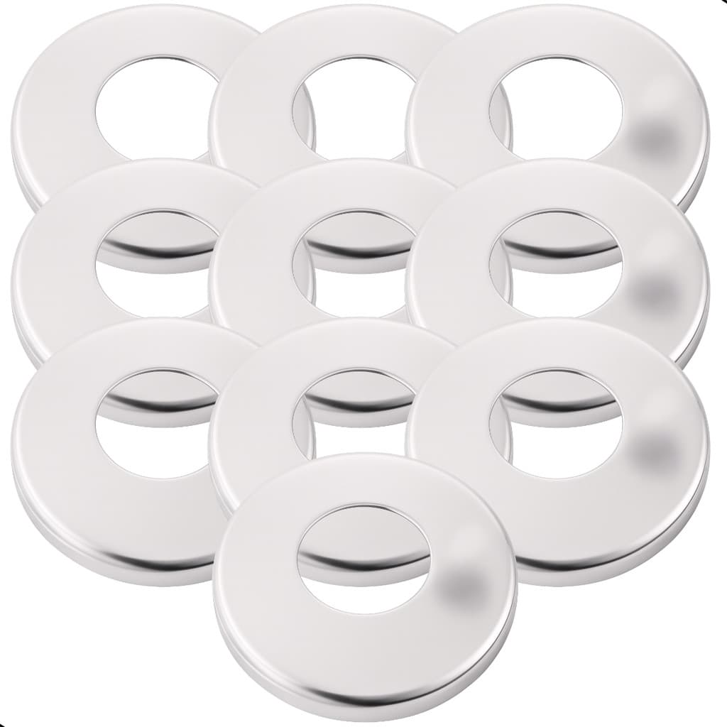 Kit 10 Acabamento Luxo Canopla Aço Inox Para Torneira 1/2 Cromada Prateado Inox
