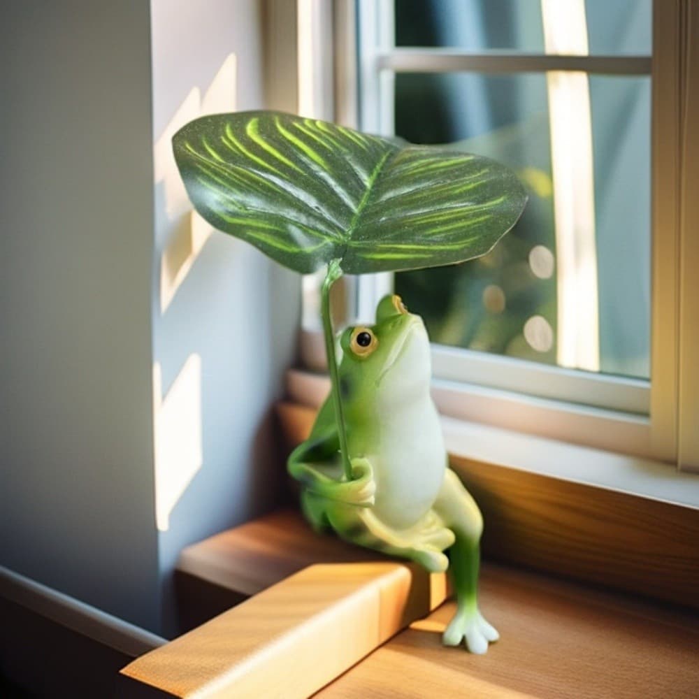 Lazer Sapo Resina Ornamentos Casa Varanda Pátio Decoração Folha De Lótus Legal Jardim Micro Paisagem Layout