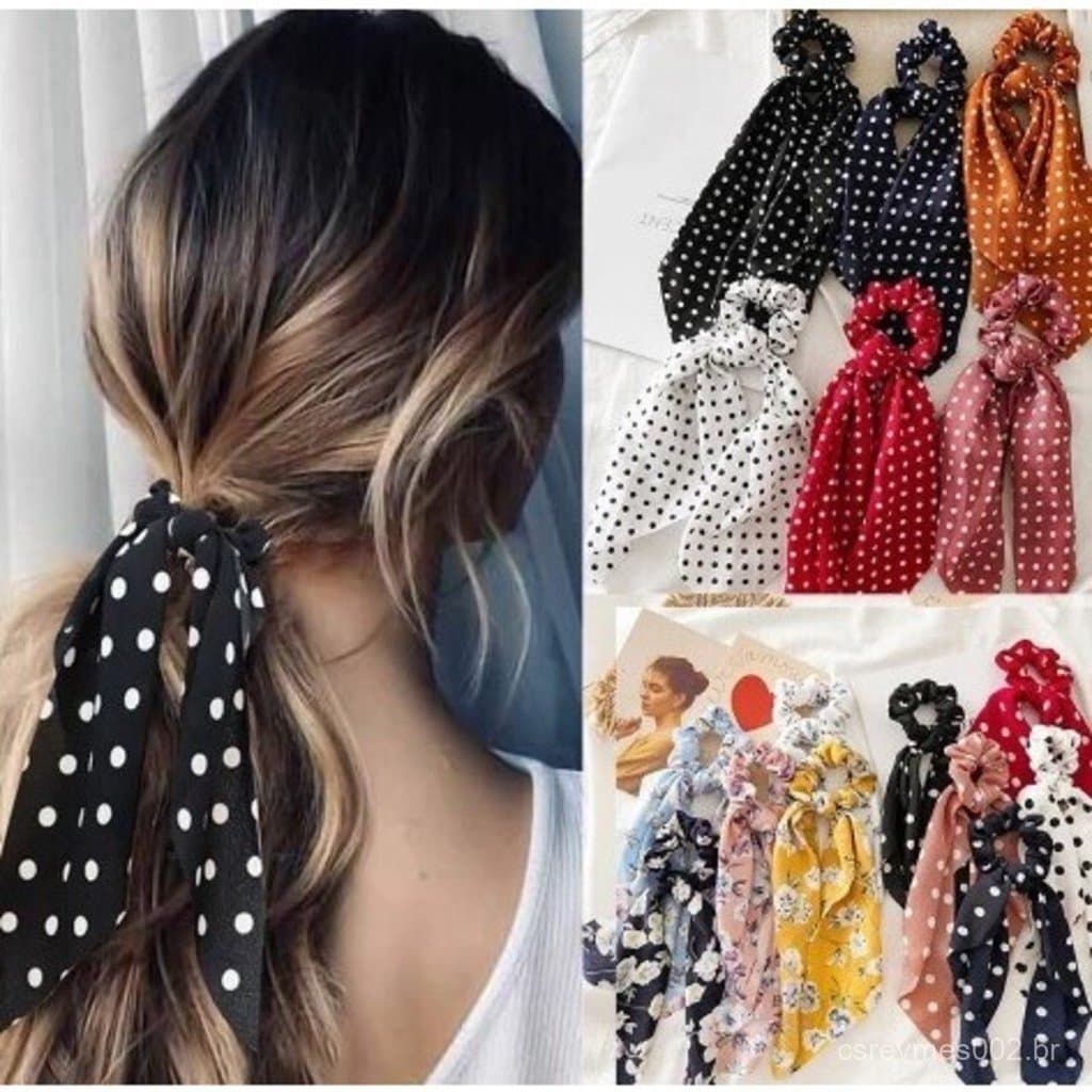 ANA1108 KIT 12 pcs G Prendedor 2 em 1 de Cabelo/Rabico com Lenco Removivel Elástico