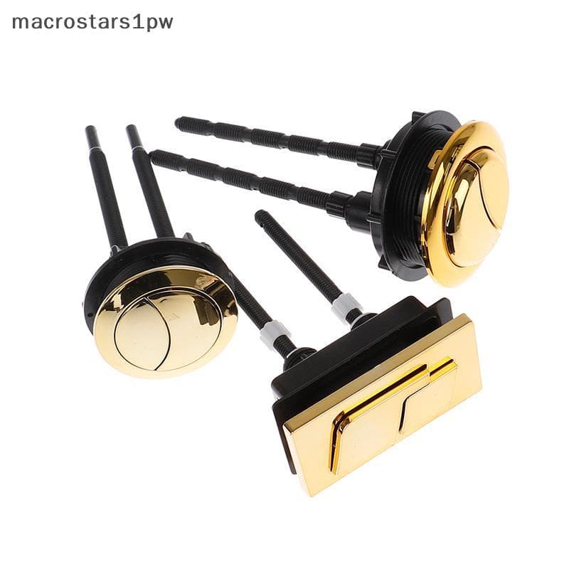 Tanque De Vaso Sanitário Com Descarga Dupla , Botão Dourado De 48 Mm/58 , Formato Redondo , Botões De Pressão Para