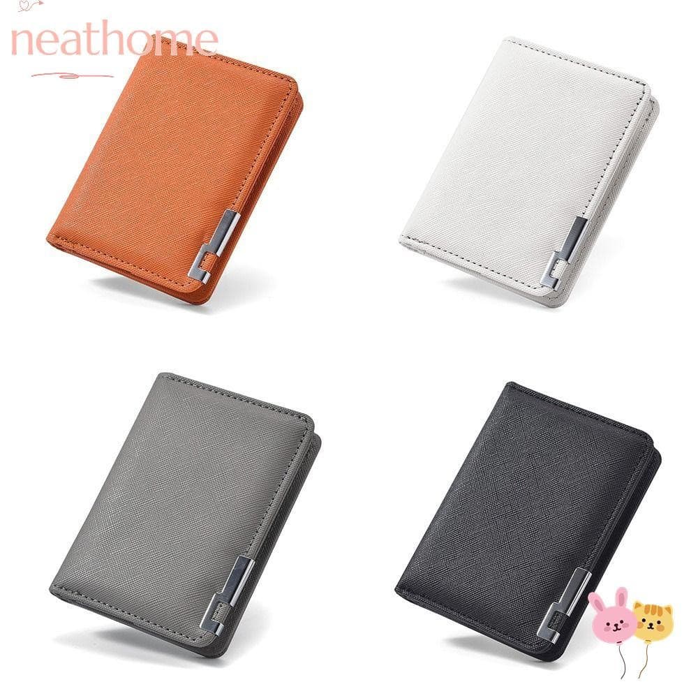 Carteira Masculina Retrô NEATHOME, Porta-moedas Ultra-fino nas Cores Laranja, Preto, Cinza, Branco, Clipe de Dinheiro Fi