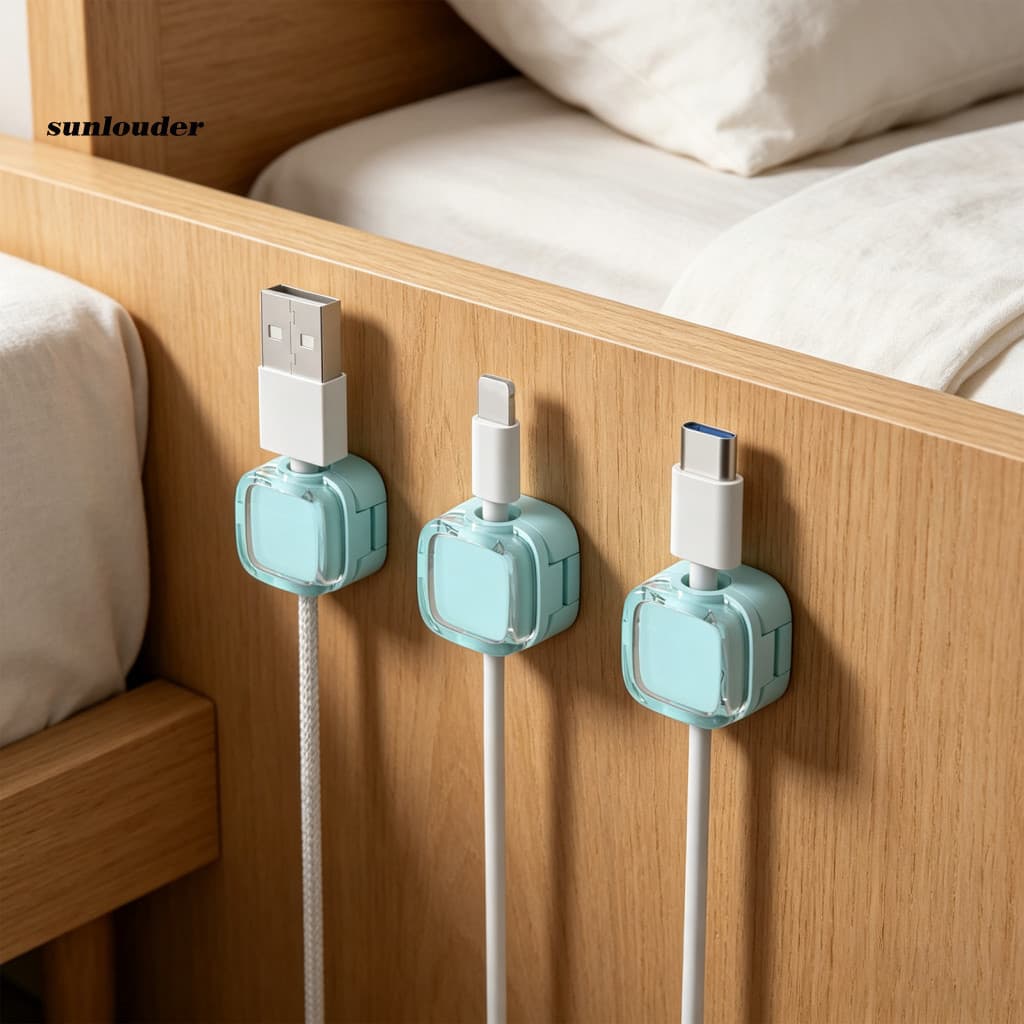 Usb Cable Organizer Management Clip 3/6 Pcs Magnetic Clips – Adhesive Cord Holders for Home Office Nightstand Wire Pho