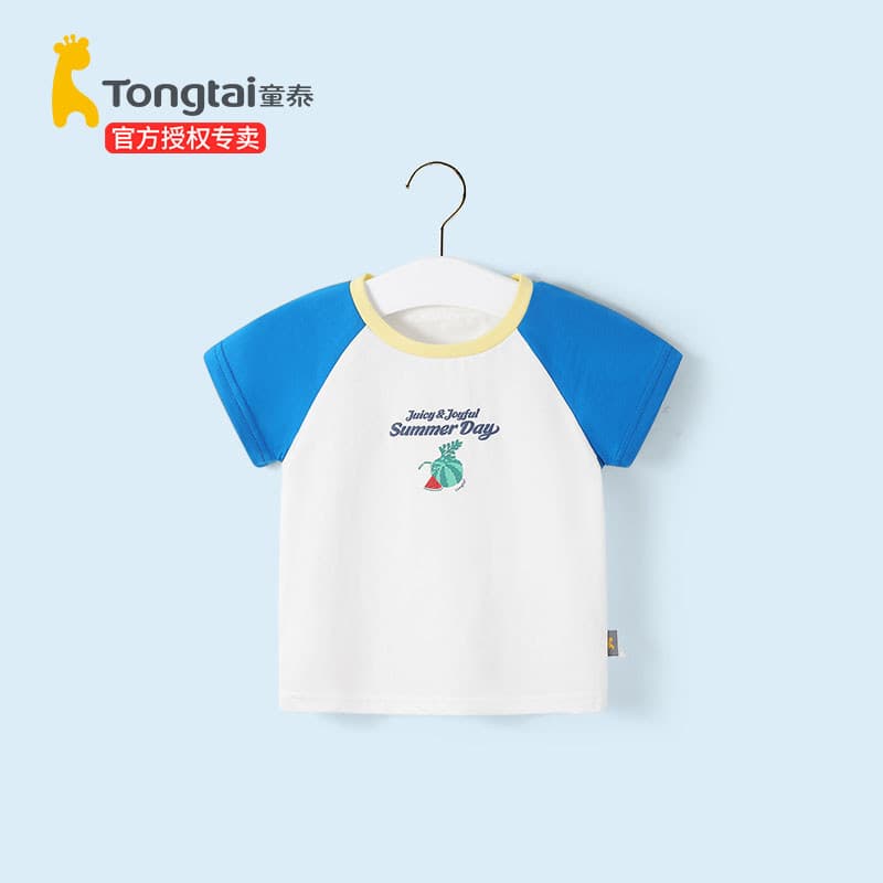 T Tongtai bebê camiseta de manga curta verão fino bebê topo roupas de verão puro algodão roupas meninos meninas crianças