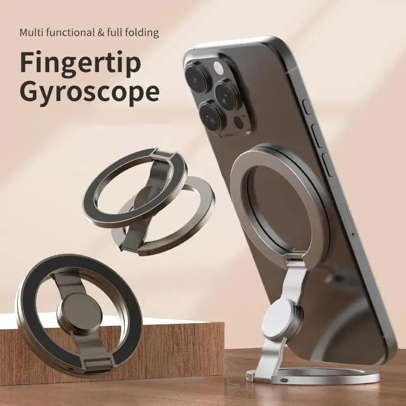 Suporte magnético de anel para celular MagSafe dois em um Fidget Spinner Suporte para telefone de mesa dobrável de 360 g