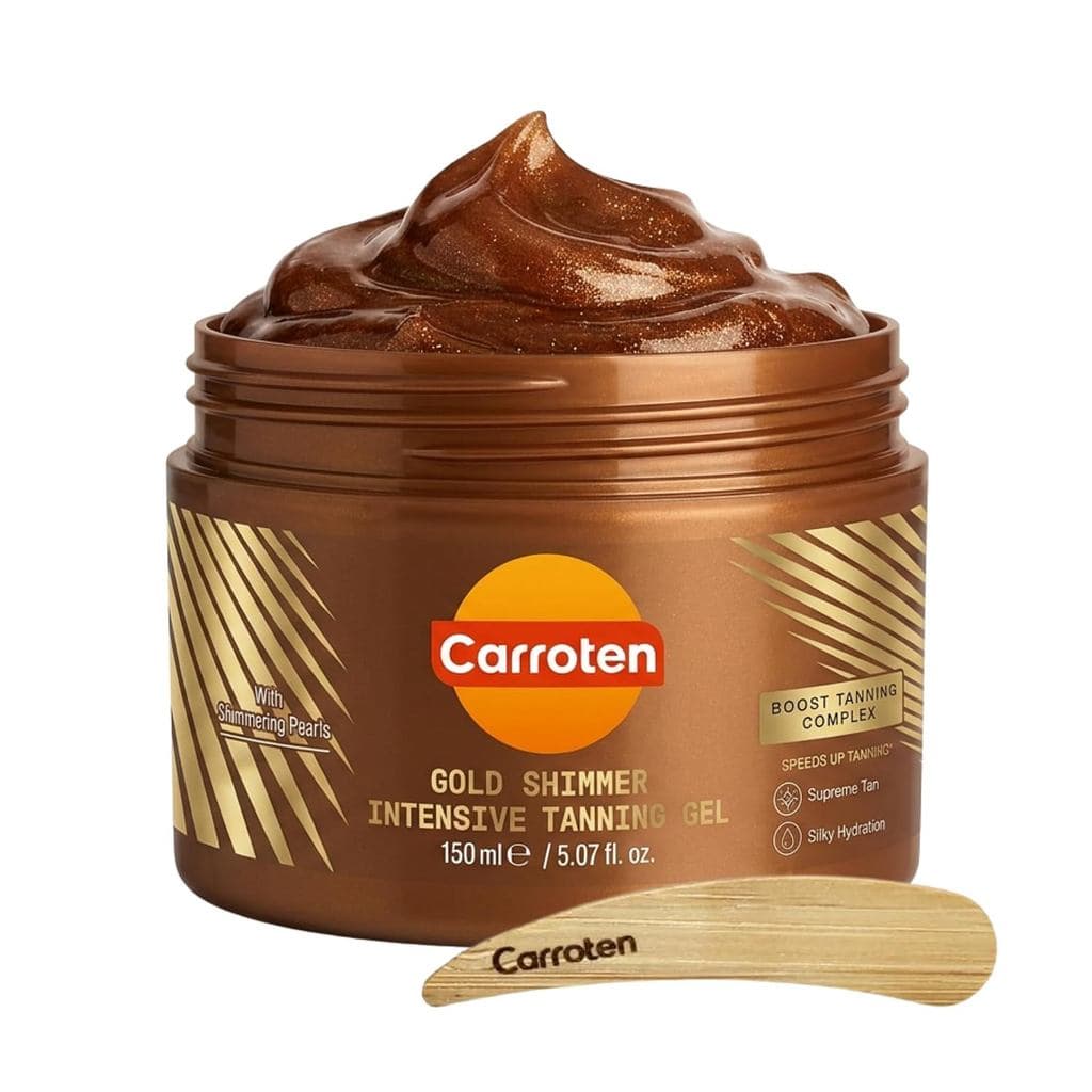 Gel Bronzeador Carroten Gold Shimmer |   Acelerador de Bronzeado Browning |   Não Oleoso, Resistente à Água com Óleo de