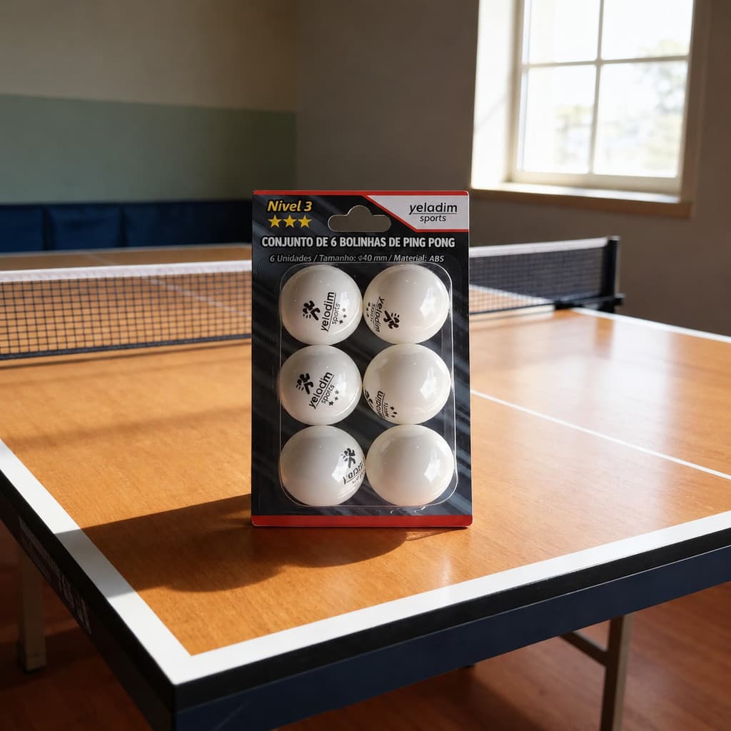 Kit 6 Bolinhas De Ping Pong Yeladim D40 + 3 Estrelas ABS