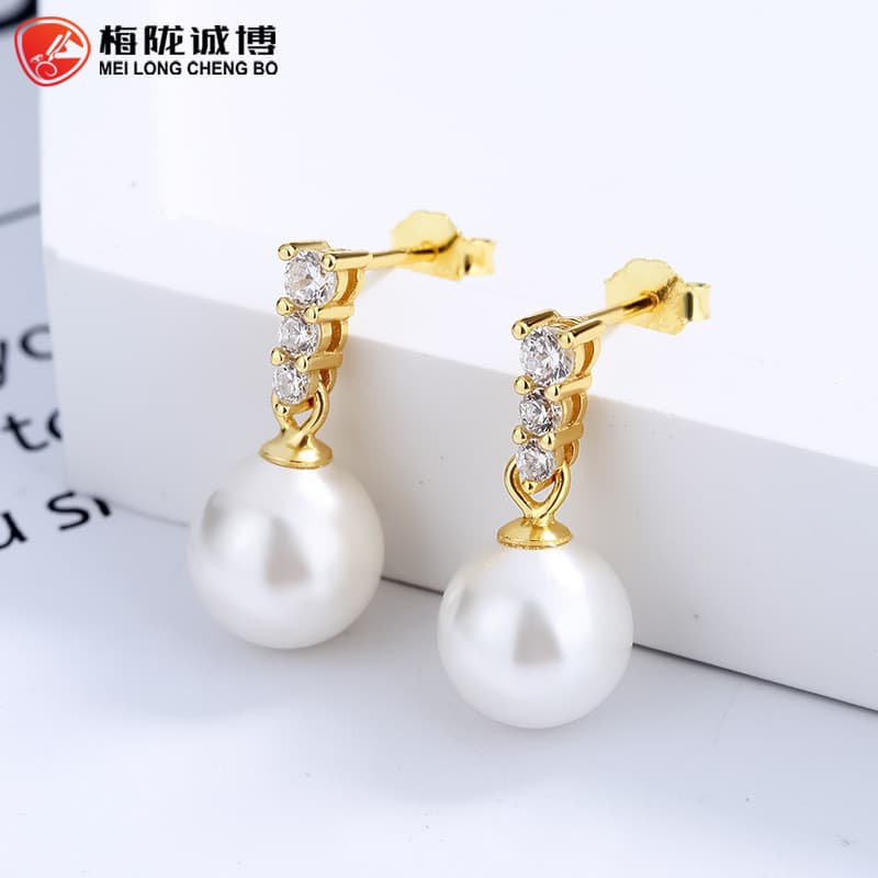 | 【cartelas de brincos feminino】 | kit brinco aço inoxidável ✣Contas de concha longa zircão brincos coreano feminino s92