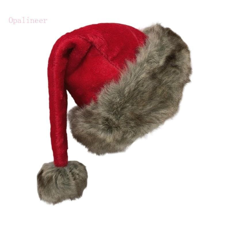 Opalineer Popular Pelúcia Chapéus Papai Noel Vermelho Natal Para Adulto Unisex Tema Festa E Evento Férias Reunião