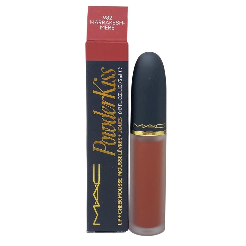 MAC Cosmetics Powder Kiss Mousse Líquida para Lábios e Bochechas - 982 Marrakesh-Mere - 5 ml