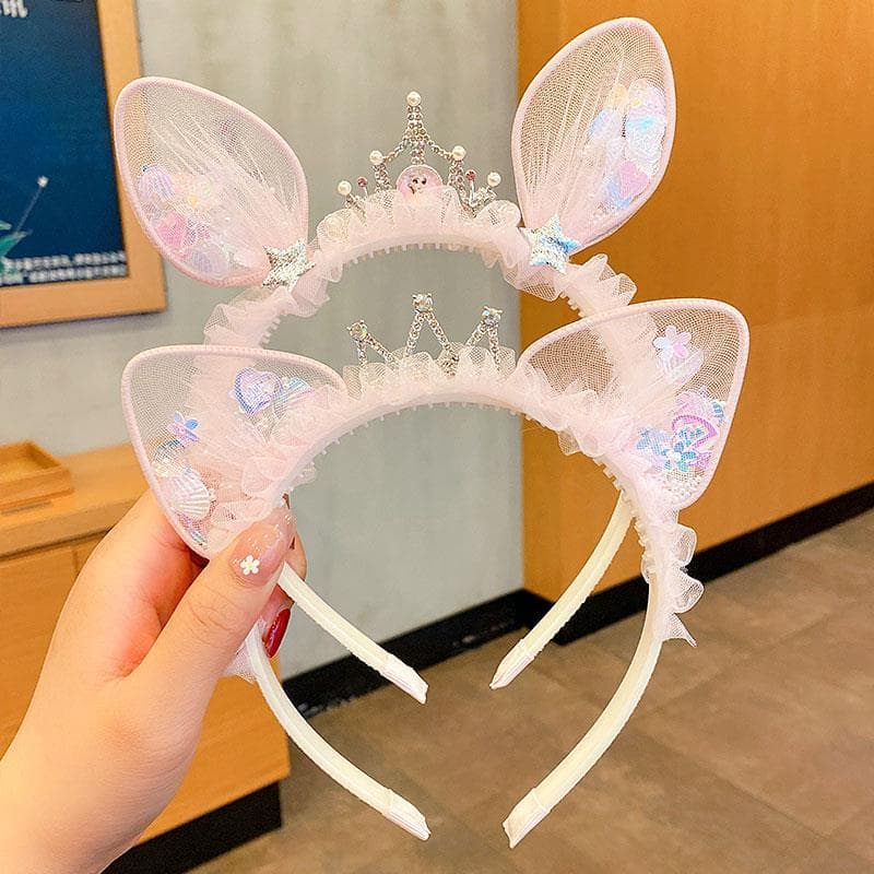 2025 coelho bandana crianças bonito Super bonito orelhas de coelho acessórios para o cabelo meninas coroa Hairpin prince
