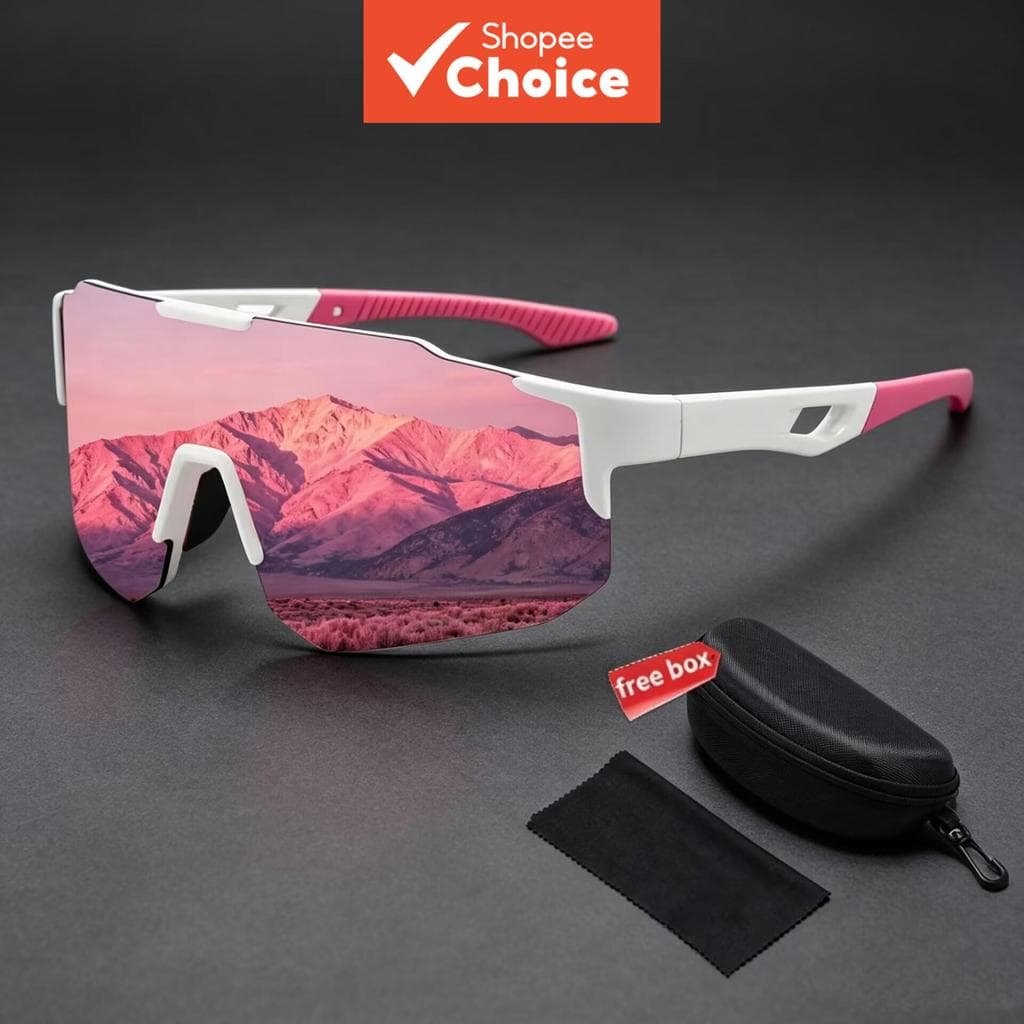 Uv400 Homens Mulheres Ciclismo Óculos De Sol Esportivos À Prova De Vento Para Motocicleta Bicicleta Com Caso
