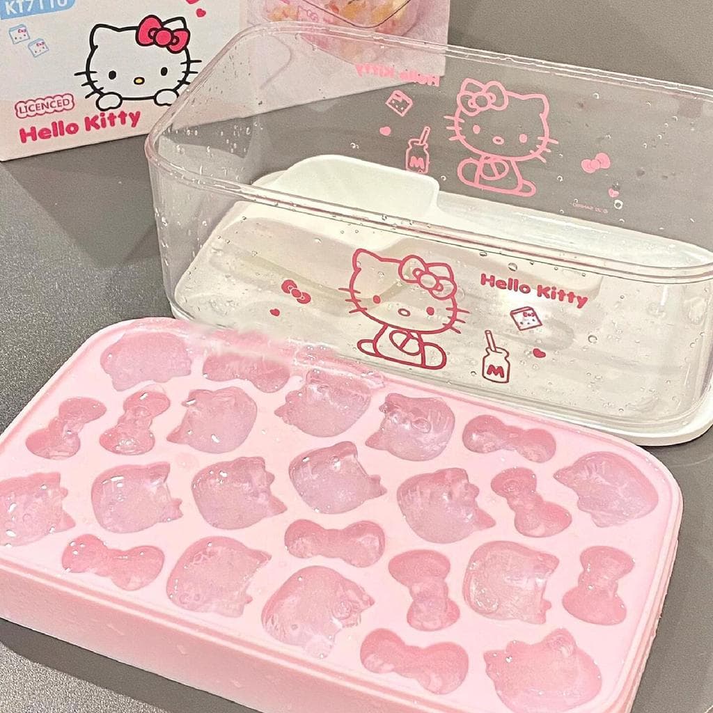 ⭐Mais Vendido⭐Molde de gelo de silicone de qualidade alimentar, bandeja de gelo de silicone com desenhos animados KT