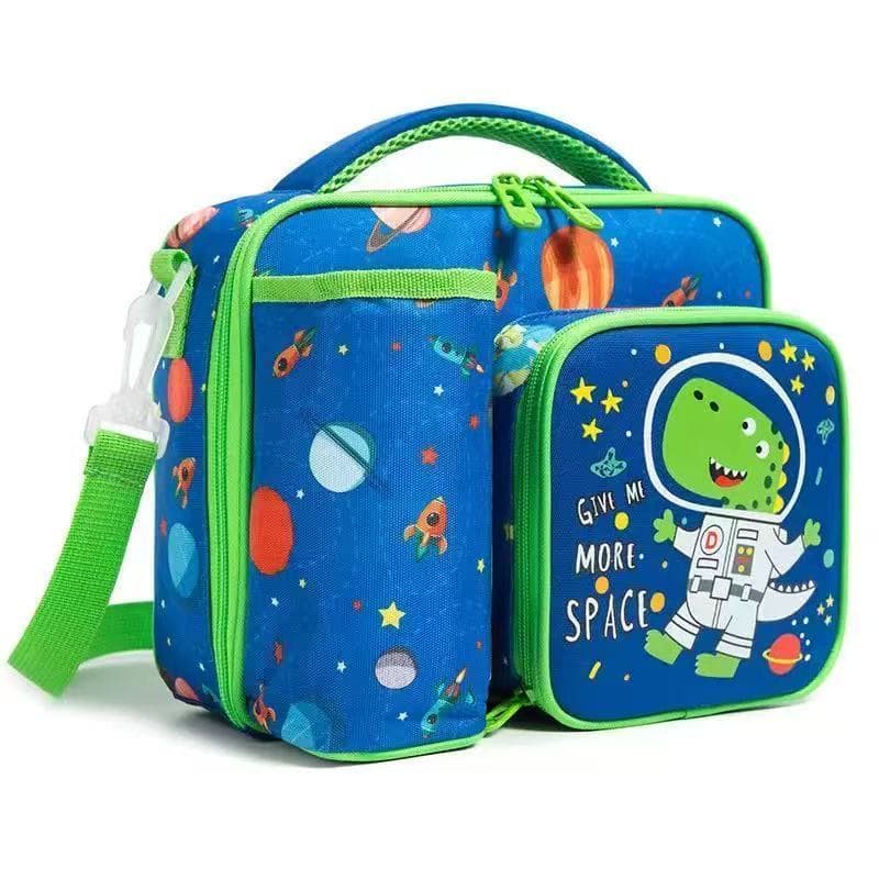 Bolsa térmica lancheira infantil alça de mão e transversal pra marmita fruta refere