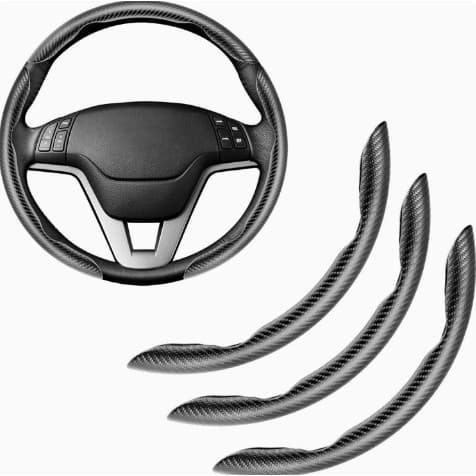 Capas De Volante , 3 Peças De Fibra De Carbono Clipe Antiderrapante No Protetor De Capa De Carro Universal Para A Maiori
