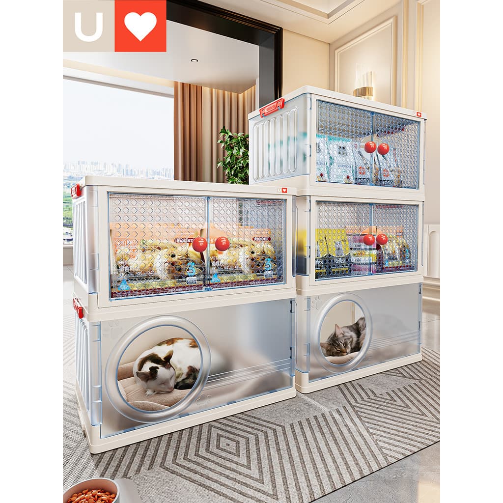 Youna caixa de armazenamento doméstico Multi-camada Super grande capacidade respirável maca de gato dobrável instalação-