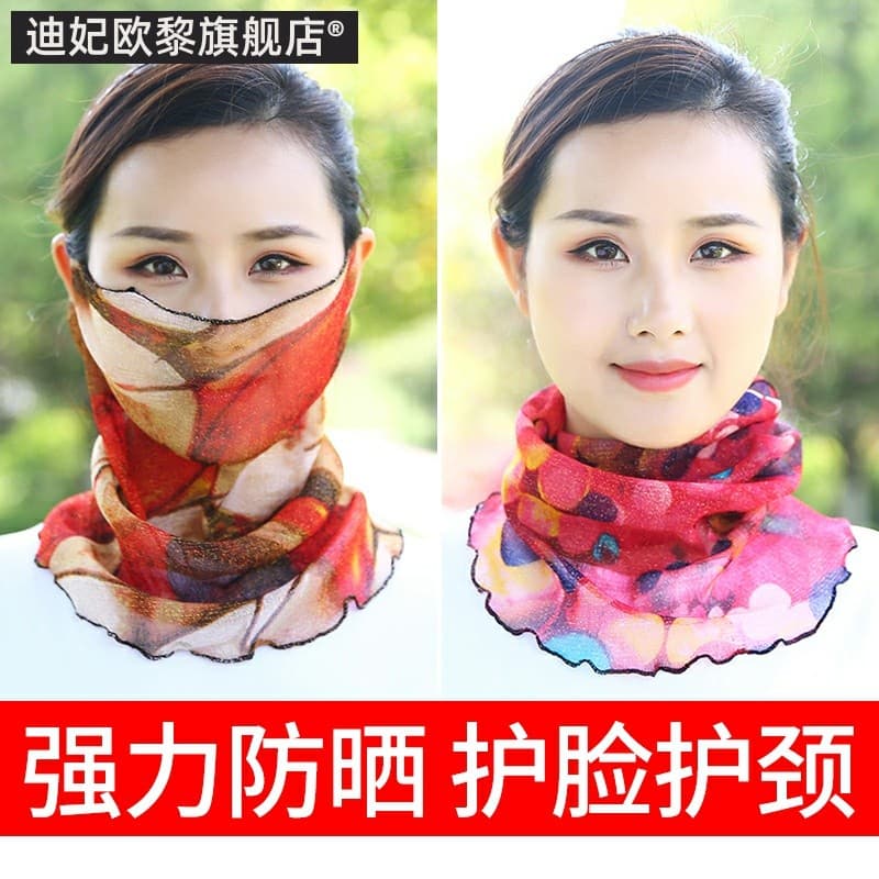 Variedade pequeno lenço de seda verão estilo fino pendurado estilo orelha babador protetor solar véu feminino pulôver pe