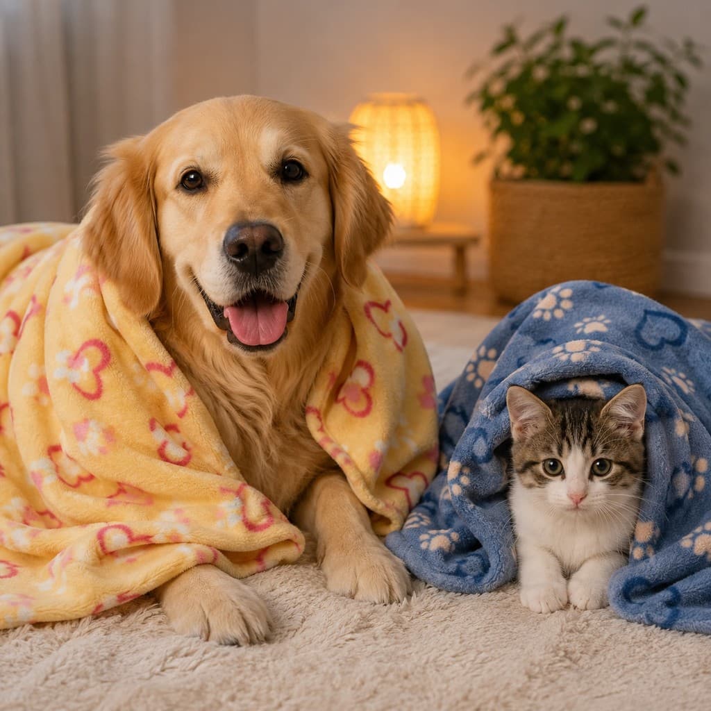 Manta Pet Estampas Sortidas 70x90cm Para Cães E Gatos Macias E Quentinhas