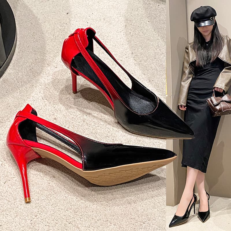 Saia combinando oco único sapatos femininos noite vento suave sapatos primavera outono high-End All-Match elegante Stile