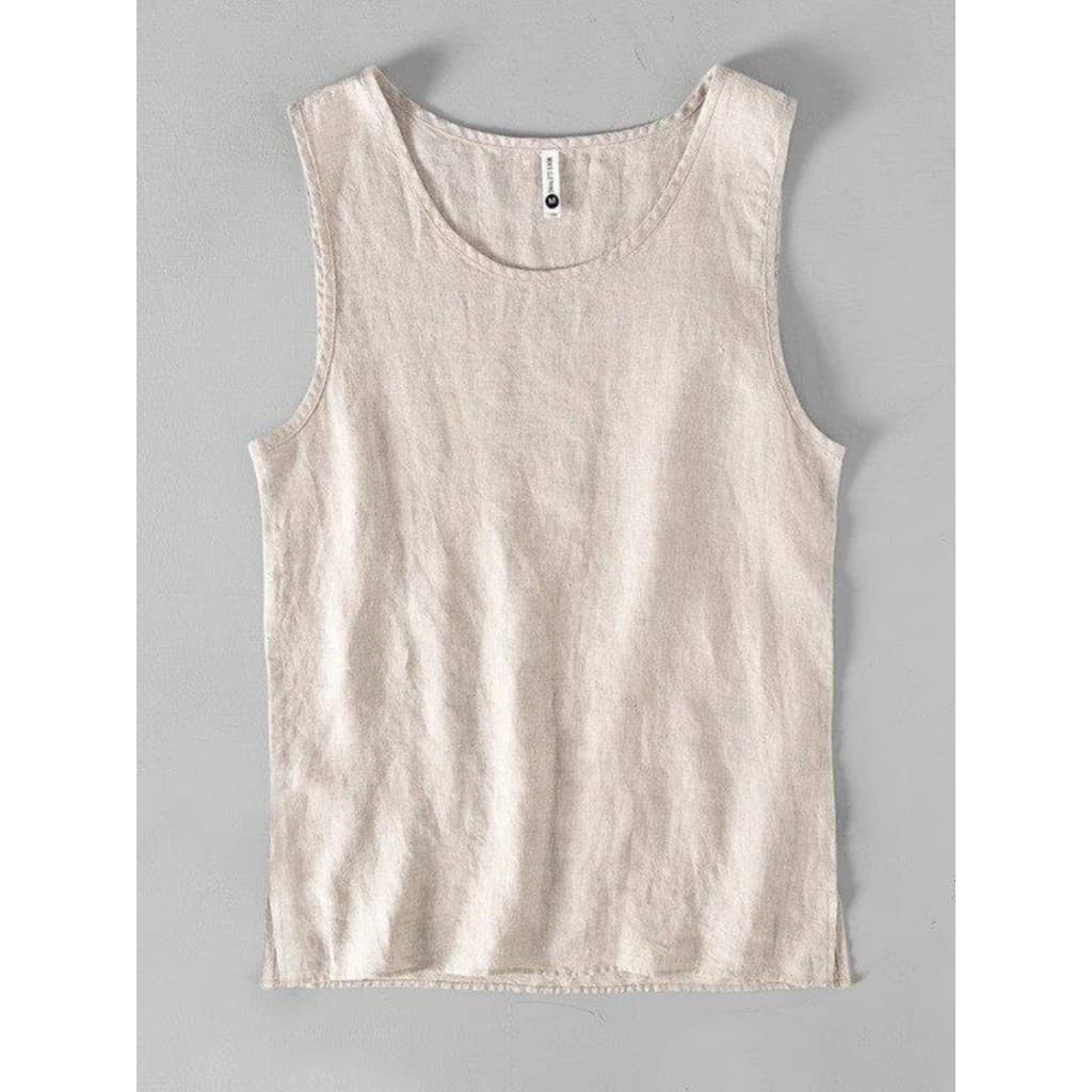 Japonês simples colete de linho masculino verão respirável fino colete tamanho grande solto praia linho sem mangas camis