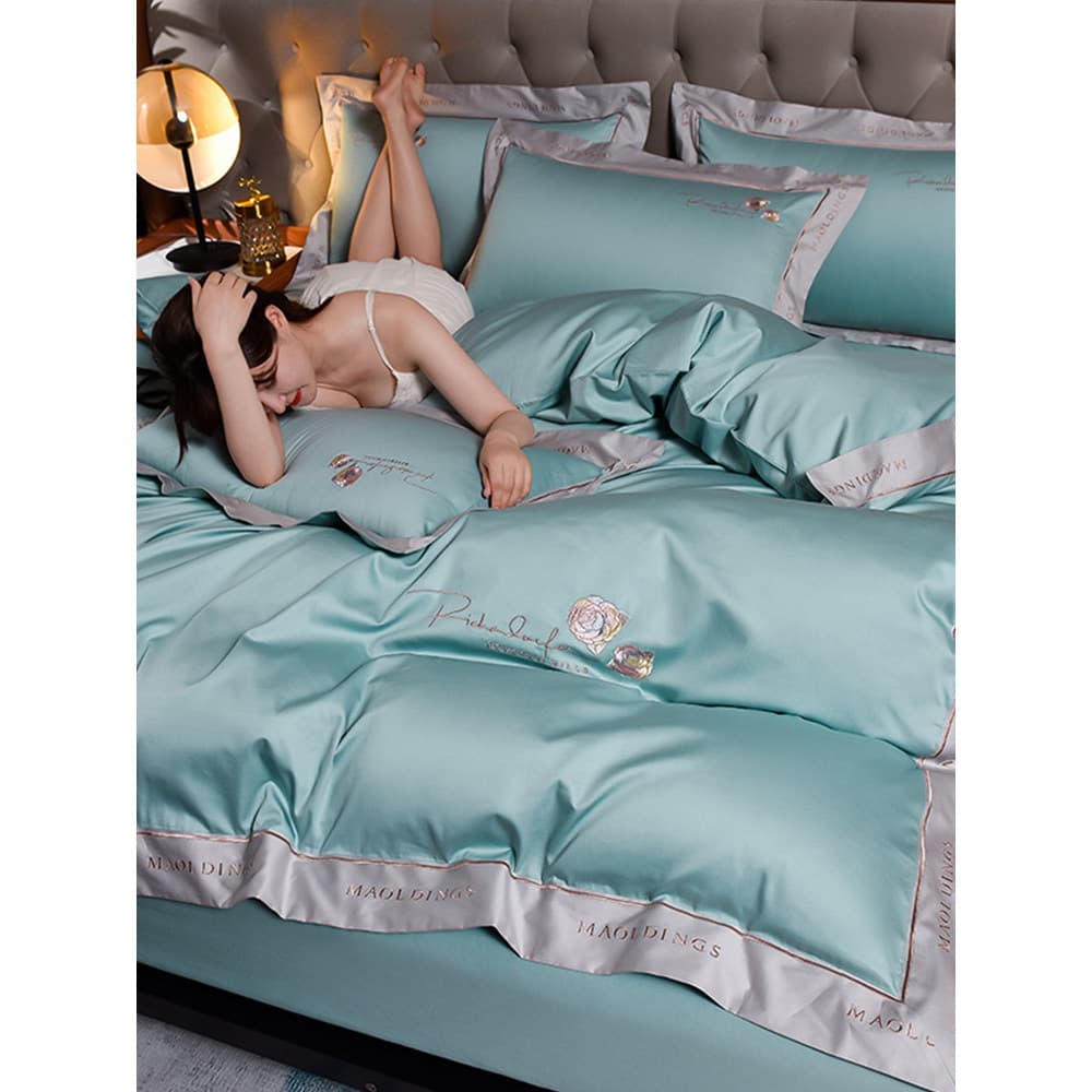High-End Feeling Classe A Materna Baby Algodão Cama de algodão de forro longo Capa de edredão de quatro peças Algodão pu
