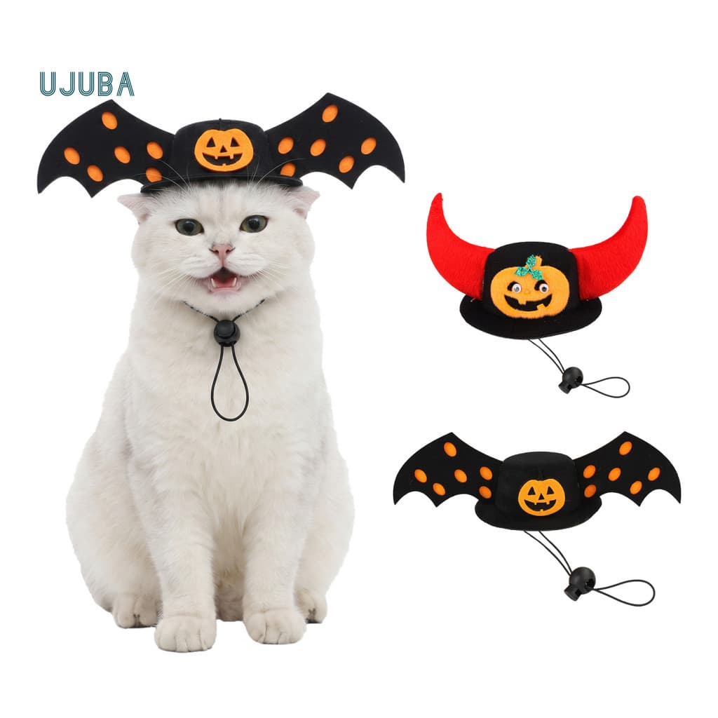 Acessórios Para Animais De Estimação De Halloween Ujb , Chapéu Com Apliques De Abóbora , Material De Feltro Macio Festas