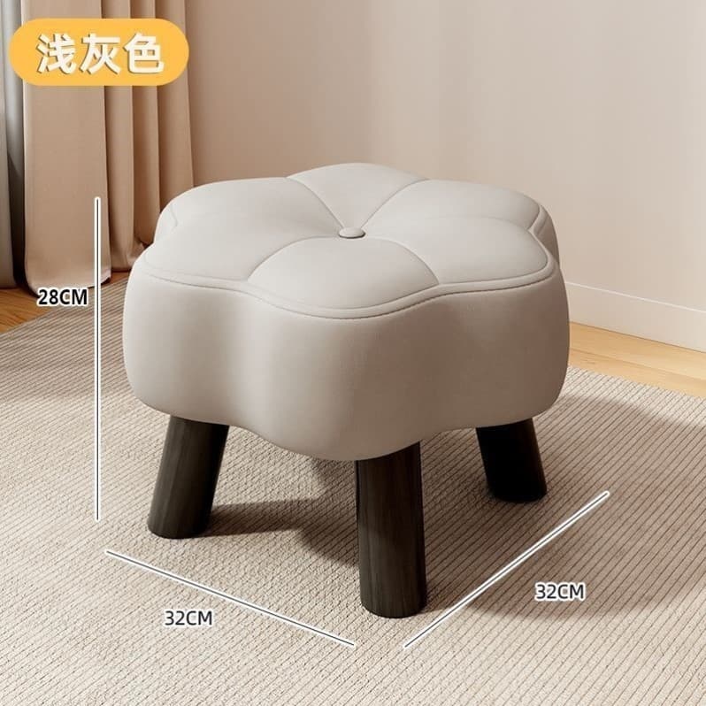 Pequeno banco pequeno doméstico luz luxo simples flor baixo fezes sala de estar mesa de café pequeno banco macio saco so