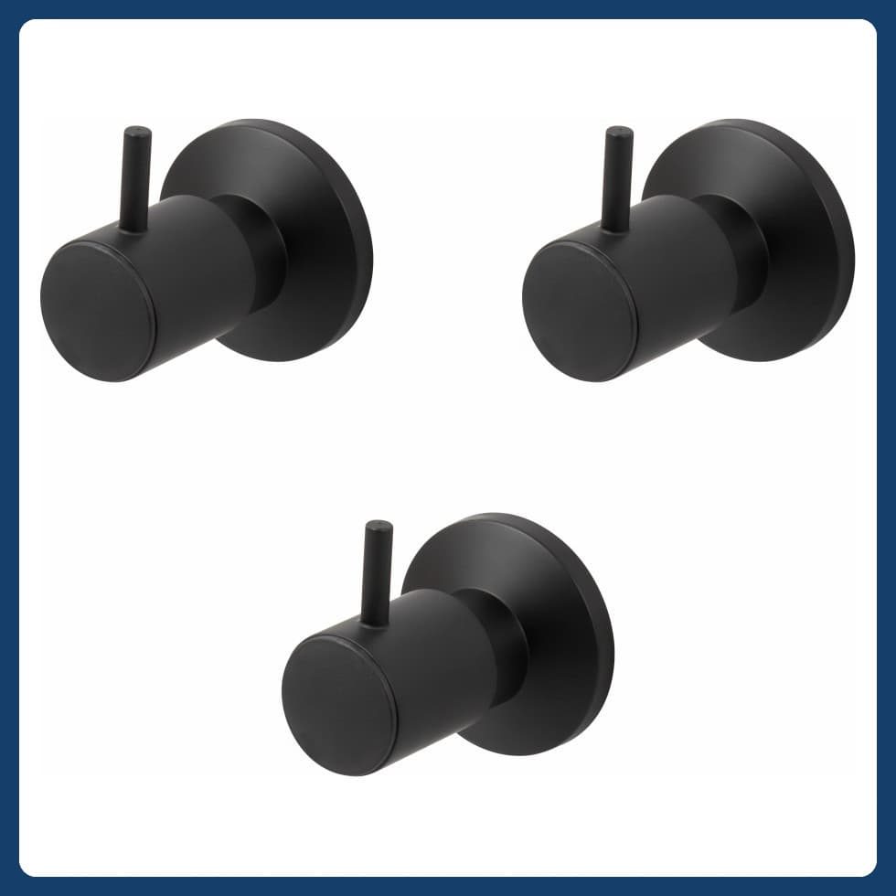 Kit 3 Acabamento Para Registro Padrão Deca Preto Metal C90