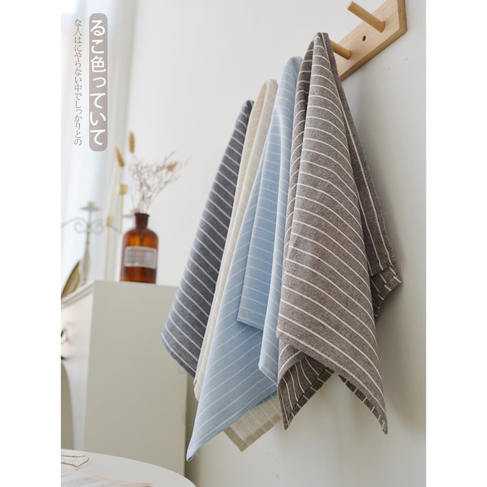 Guardanapo de linho simples japonês isolamento térmico Anti-escaldante Placemat algodão linho chá Coaster tecido listrad