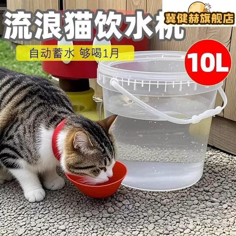Dispensador de água dedicado para gatos vadios, alimentador automático de água para animais de estimação, balde de grand