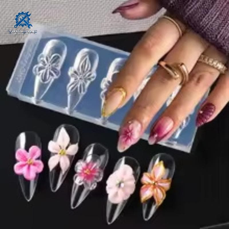 FFBR Silicone 3D Flor Molde De Unhas Para Arte Em Resina Criativo Hibisco Pétala Padrão DIY Design Artesanato Uso Salão