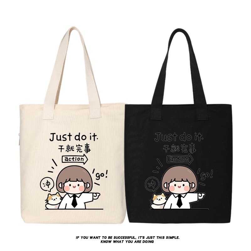 Xiuluo Cartoon Anime Workman Bolsa de lona Mochila Bolsa de ombro Bolsa simples Bolsa tote