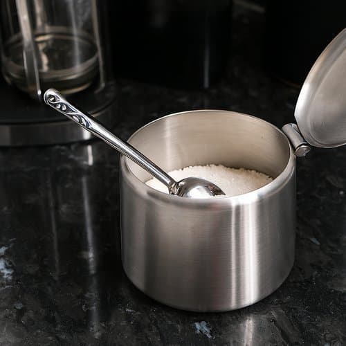 Açucareiro Porta Açúcar Inox Premium Design Elegante Moderno Colher Cozinha 200ml 420ml Oferta