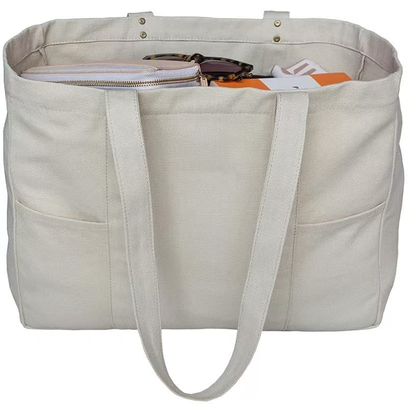 Versão coreana novo estilo saco estilo preguiçoso Multi-bolso bolsa de lona grande capacidade Commuter ombro sacola estu