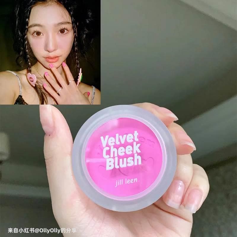 Yi Mengling Mesmo Estilo JILL LEEN Soft Mist Blush Baking Blush Destaque Iluminador Blush de Longa Duração Azul Ro