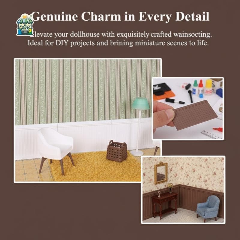 1 12 Saia De Parede Para Casa De Bonecas Padrão Vertical Modelo De Simulação Painel Decorativo Mini Acessórios De Quarto