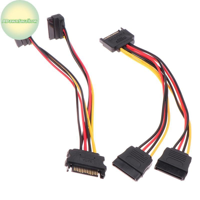 ADS 1PC 20CM Cabo De Extensão SATA Para HDD SSD Disco Rígido Power Y Divisor 15 Pinos Macho Duplo Fêmea Alimentação BR